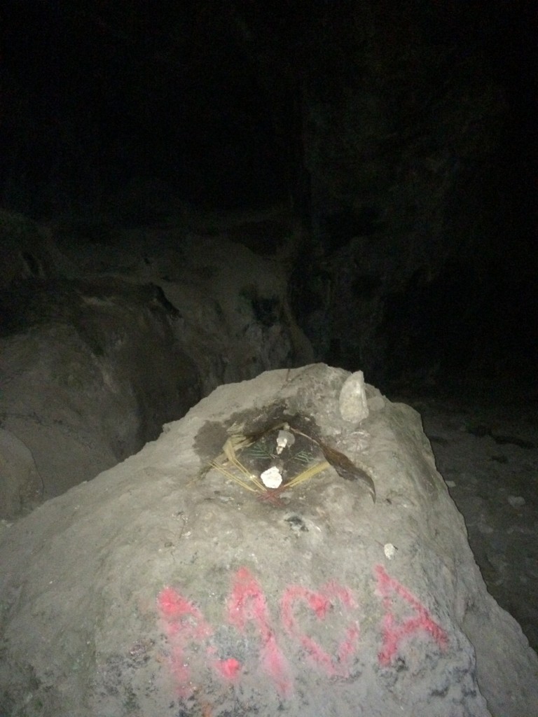 An offering to the spirit of the cave